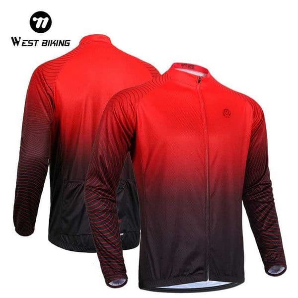 WEST BIKING Cycling Jersey Long Sleeve Team Racing Bike Clothing Comfortable Men Shirt Fitness Running Sport Bicycle Jersey Z250903