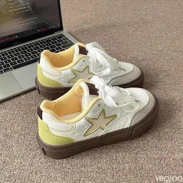 thick soled white shoes for womens spring summer new round toe casual lace up simple comfortable womens board shoesXJ250903