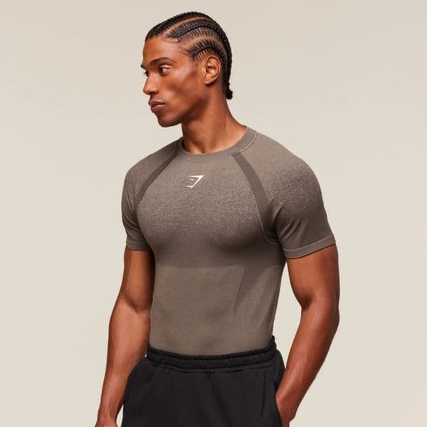 Mens Yoga Outfit Gym Clothing Summer Exercise Fitness Wear Close-fitting Sportwear Running Short Sleeve Shirts Tops Fast Dry Breathable