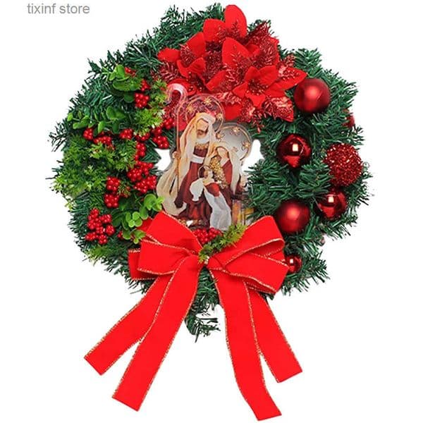 Christmas Wreath Door Hanging Wreaths Small for Indoor Pendant Holiday Decorations Artificial Garland PVC Decorative T250903