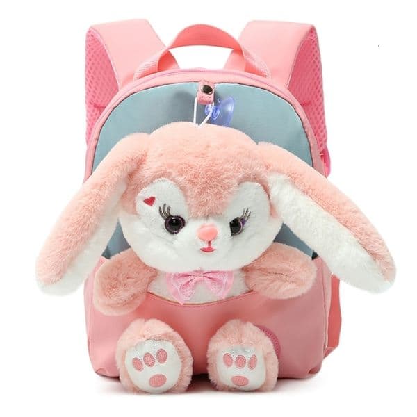 Plush 3D Rabbit Backpack for Boys Girls Kids Children SchoolBag Cute Bow Tie Cartoon School Bags Kindergarten Preschool Baby Bag250903BJ