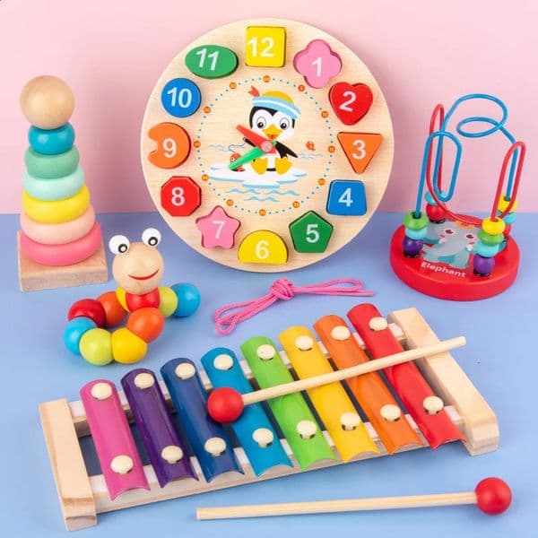 Montessori Baby Toys Kids 3D Wooden Puzzles Early Learning Baby Games Toys Educational Wooden Toys For Children Birthday Gifts250903BJ
