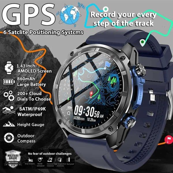 DT G1 Ultra GPS Smart Watch Bulitin Dualband GNSS Compass Altimeter Barometric 5ATM IP69K Waterproof AMOLED Call Smart WatchXJ250903