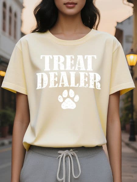 Large XL Women S Casual Crew Neck Tank Top Treat Dealer Paw Print Cotton Rayon Spandex Knit Fabric All Season Plus Size