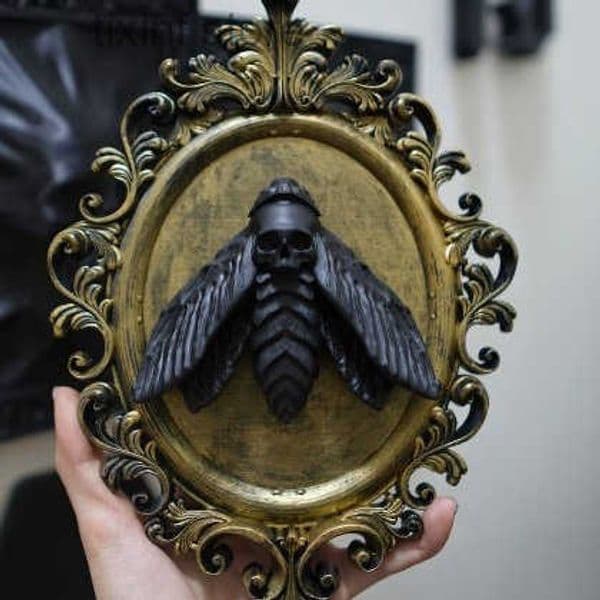 Halloween Gothic Style Moth Frame Decoration Hanging Ornament T250904