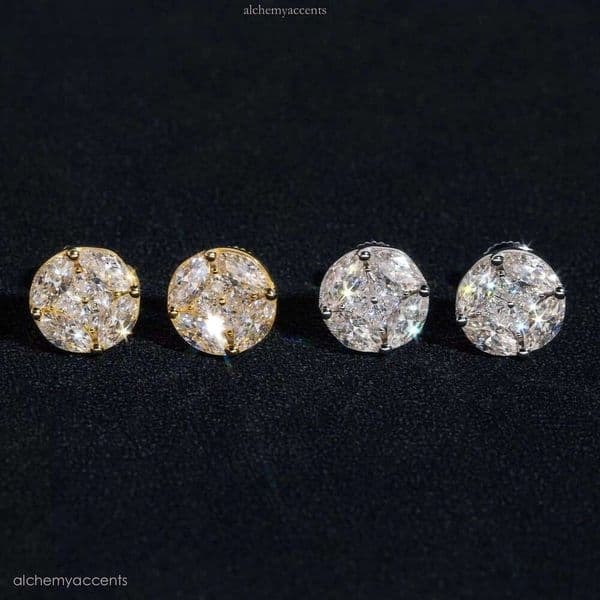 Pass Dia Tester Sterling Sier Hip Hop Stud High Quality Iced Out Vvs Moissanite Earrings