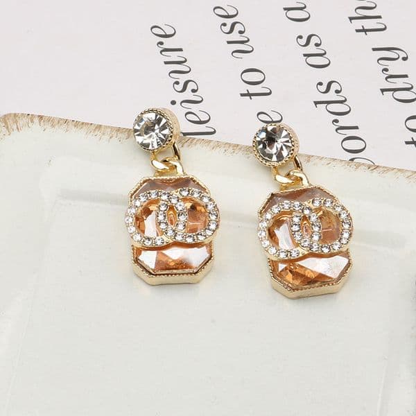 Luxury Earrings Designer Diamond Letter Stud Earring Women Jewelry Accessories Wedding Party Holidays Gift