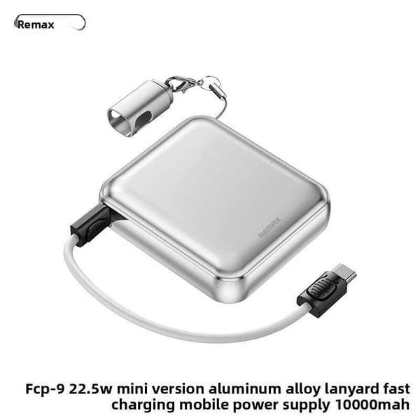 Remax Mini Aluminum Alloy Built-In Cable Bank 20000Mah Large Capacity Fast Charging Mobile Power Supply 3C Certification