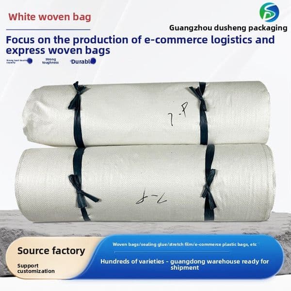 Thickened White Plastic Woven Bag for Fertilizer, Feed, Moisture-Proof Snake Skin Flour Rice Bag, Can Be Coated with Waterproof Film hot-sale