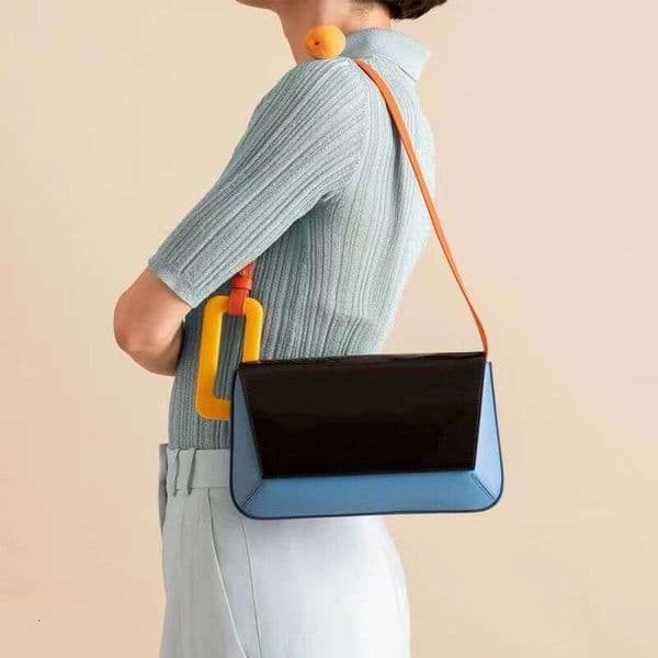 New Designer Fashion Panelled Stitching Handbags Luxury Women's Patchwork Underarm Bag Lady Casual Shoulder Bags