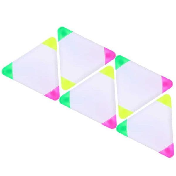 5pcs Triangle Fluorescent Pens Multicolored Highlighter Strong Coverage Writing Marking Pens Kids Adults School Work X250904