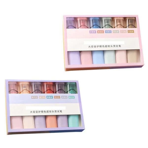 12 Pcs Eye Protection Highlighter School Highlighters Coloring Markers Erasable Simple Plastic Pen Cute Student X250904
