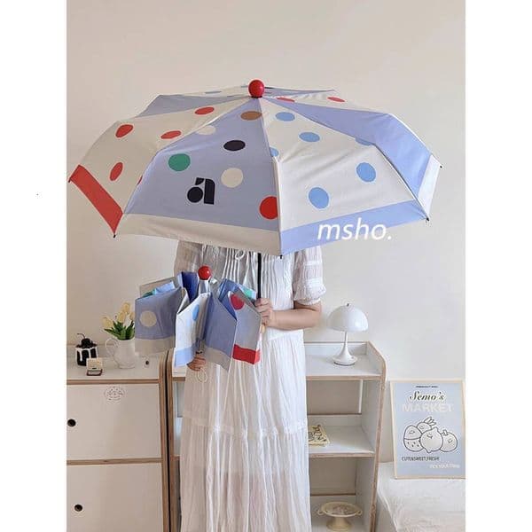 msho Sea Salt Bobo Handbag Red Nose Automatic Folding High-Value Women's Dual-Use Sun Umbrella