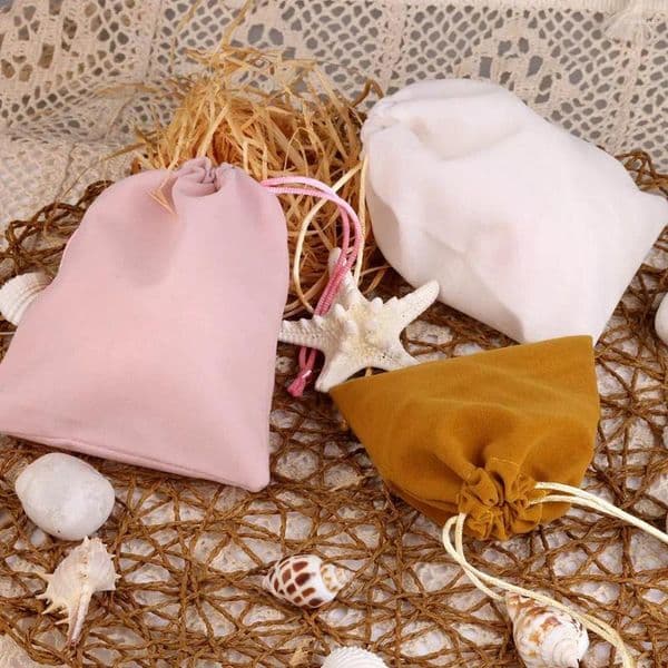 Gift Wrap 25pcs Multi-color Small Velvet Jewelry Bags Short Plush Drawstring Pouches Portable Wedding Packing
