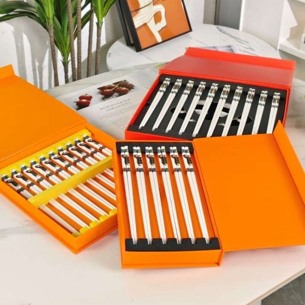 Bone China Chinese Chopsticks Gift Six Pairs One Box Length 24 Light Not Mold Easy To Clean High Temperature Resistant B2