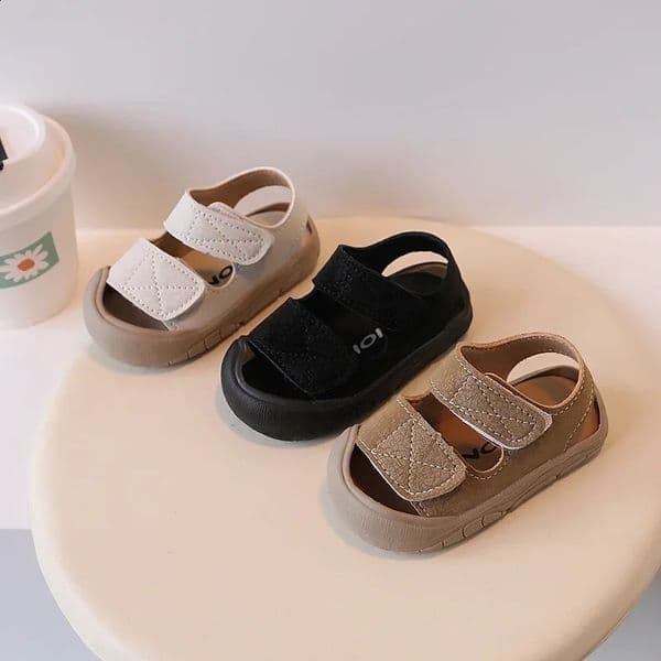 Simple Womens Baby Shoes Anticollision Soft Bottom Sandals For Boys Ages 13 Learning To Walk Beach Shoes250904BJ