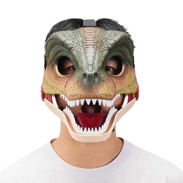 Funny Dinosaur Mask Dino Mask Moving Jaw Halloween Mask Dinosaur Head Face Mask Movable Mouth Party Cosplay PropsXJ250905
