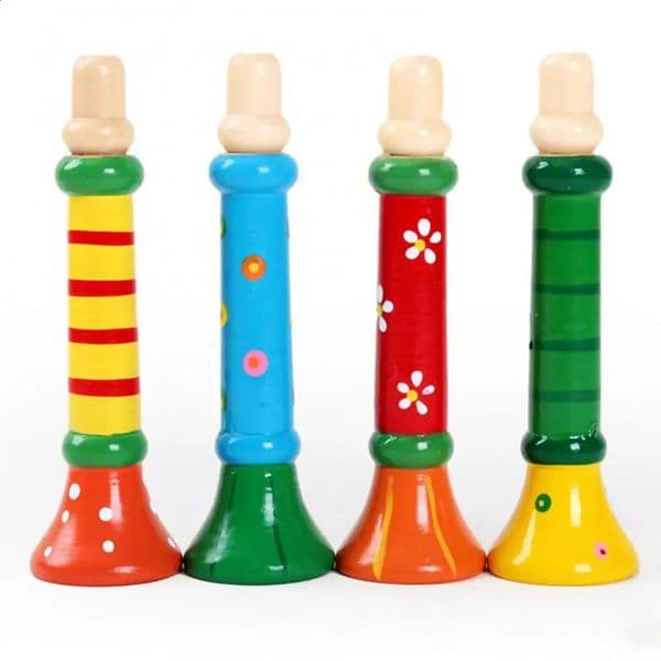 Wooden Trumpet Children Toy Horn Whistle Musical Instrument for Kids Early Educational Montessori Toys Sound Training Games 250904BJ