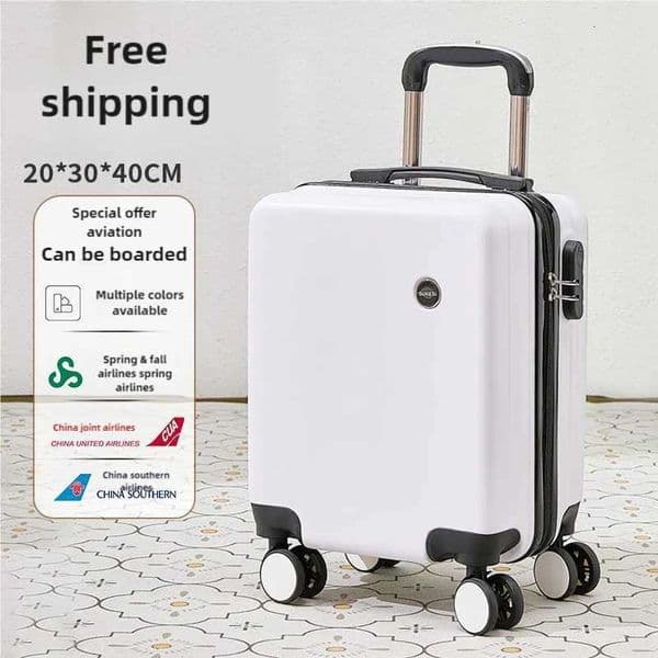 14Inch Small Luggage Can Go On The Plane Without Checking With A Password Lock Leather Suitcase Travel Trolley Case Z250905