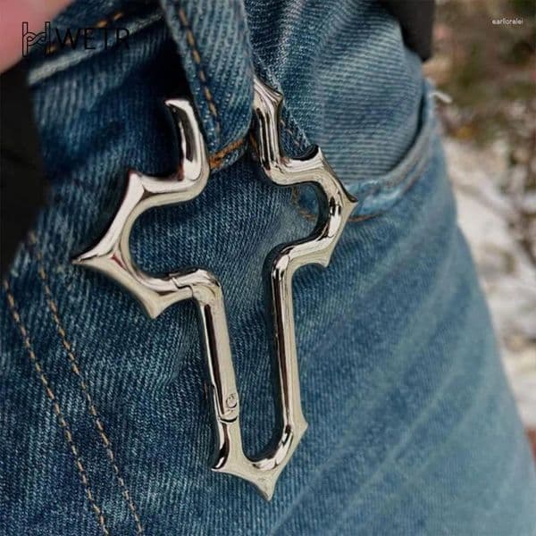 Zinc Alloy Bag Charm Trinkets Keychain Cross Carabiner Camping Hiking Outdoor Climber Waist Pendant Accessories Gift