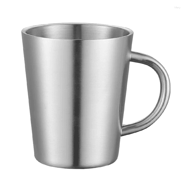 Mugs 420ml Stainless Steel Coffee Cup Beer Mug For Office Tea Milk Water Thermal Cups With Anti-scald Handle Travel Drinkware Tools