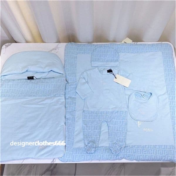 Autumn and winter baby designer new brand men's and women's baby climbing clothes simple long sleeve cotton onesie sleeping bag five-piece hip hop climbing clothing D10