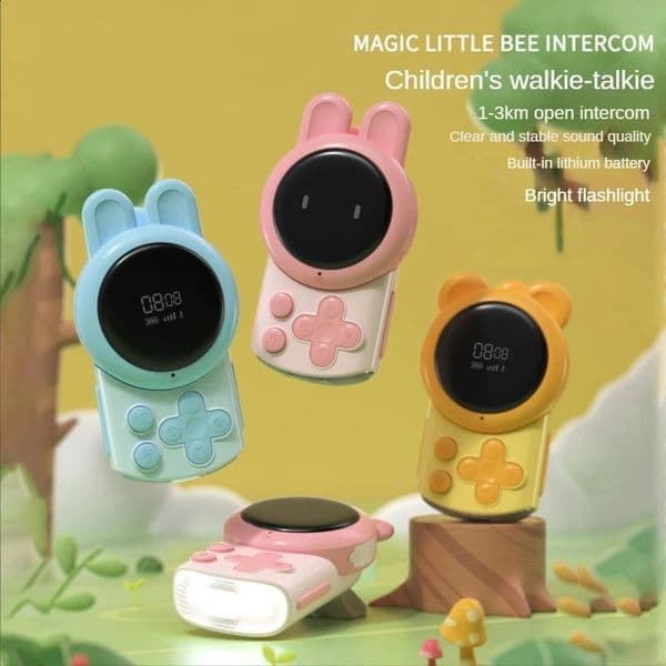 2Pcs A Set Walkie Talkie Electronic Toy Rabbit Bear Portable Phone Outdoor Travel Children Handheld Interactve Walkie Talkie Toy 250904BJ