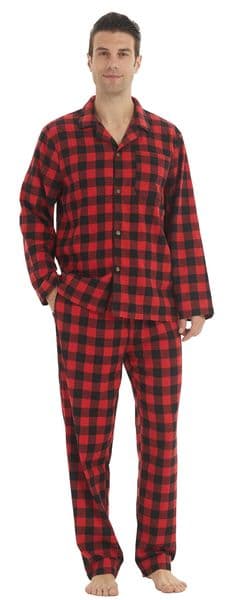Mens Flannel Pajama Sets Cotton Plaid Pajamas for Men Pjs Set Soft Lounge Sleepwear Pj Pants with Pockets Flannel Shirts 250906BJ