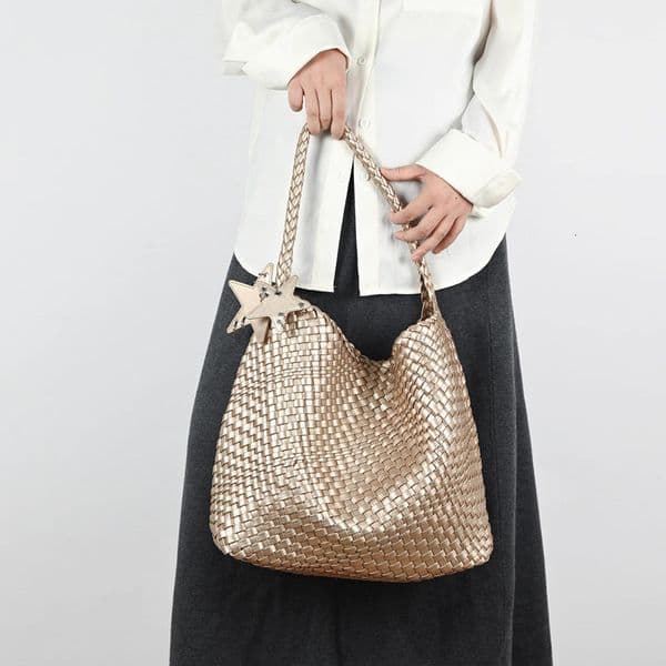 High-end Niche Handwoven Large Capacity Tote Casual Lazy Style Commuter Shoulder Underarm Bag