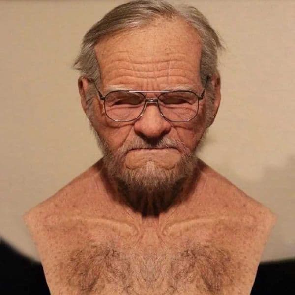 American TV series Deadly Poison Master Old White Mask Bald Old Man Latex Head Cover Halloween Cosplay Funny Prop W250906