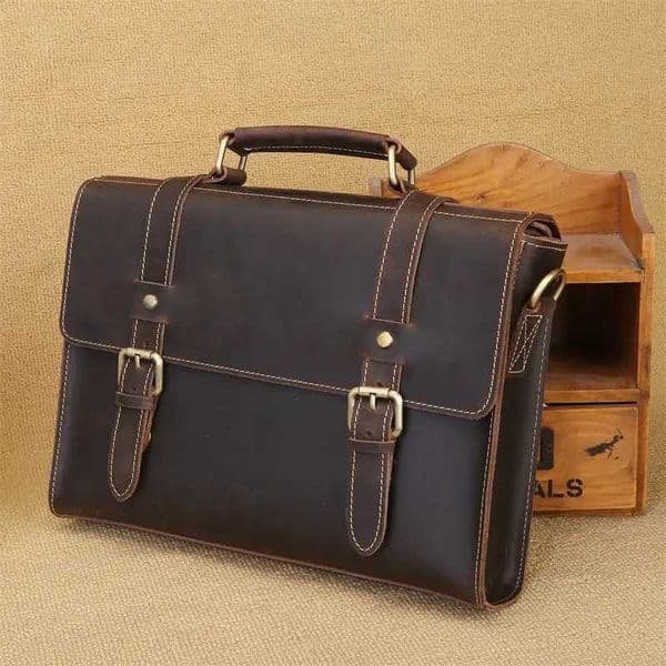 Genuine Leather Mens Briefcase Handbag Shoulder Laptop Bags Office Bags Document Bags Z250906