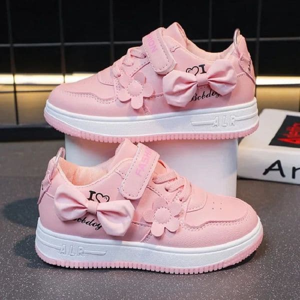 Teenagers outdoor sneakers Student girls cute bow sports shoes Comfortable soft sole running casual tennis 250906