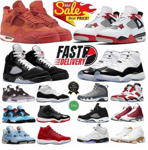 Basketball Shoes 4s 5s 11s Unc Top Mens Womens Fire Red Metallic Reimagined Black Cat 4 SP Infrared Retro Carmine White Cement Grey Pink Trainers