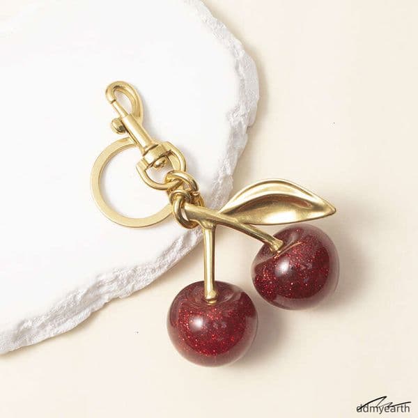 Pink High-End Exquisite Internet Celebrity Keychain Pendant Cherry ddmyearth Red Charm Bag New Style Decoration ddmyearth ddmyearth