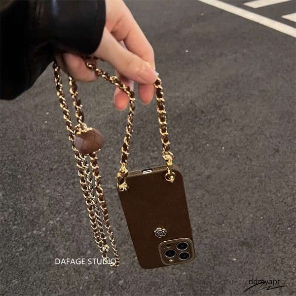 Camellia Golden Ball Suitable For Apple 15 Pro Max Phone Case 12 ddmyearth 13 Women Iphone 14 Crossbody 11 Trendy ddmyearth ddmyearth