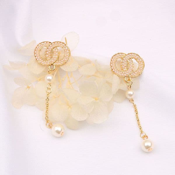Luxury Earring Brand Letter Classic Pearl Dangle Earrings Designer Jewelry Women Accessories 20 Style