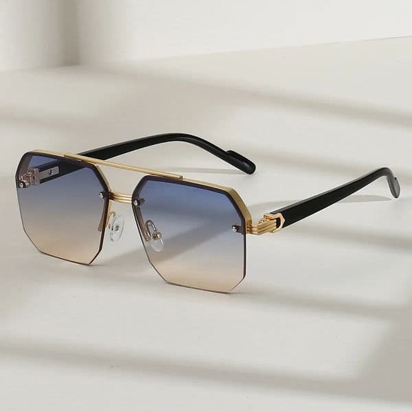 Mens Metal Sunglasses Square Half Frame Rice Nails Casual Trend Personality Retro Fashion Outdoor Sports Eyeglasses 250906BJ