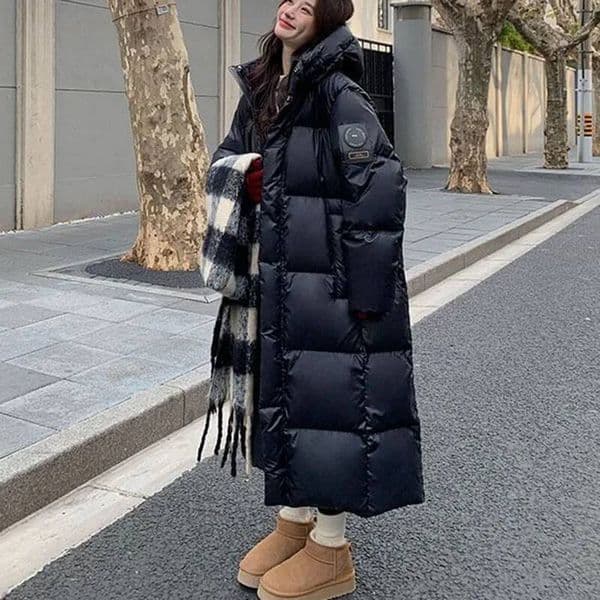 Down Korean Loose Thick New Winter Warm Hooded Coat Solid Color Black Cotton Jacket Women H391 High-Quality