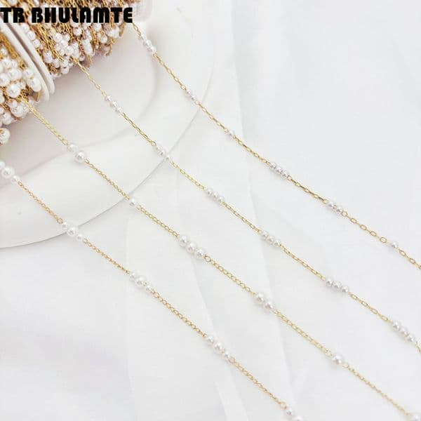 Pearl Chain Interval Pearl Chain Small Pearl Chain Luxury Loose Chain Retro Hanfu Tassel Hairstyle Luxury Designer Free Delivery Accessories Earrings Hairpins