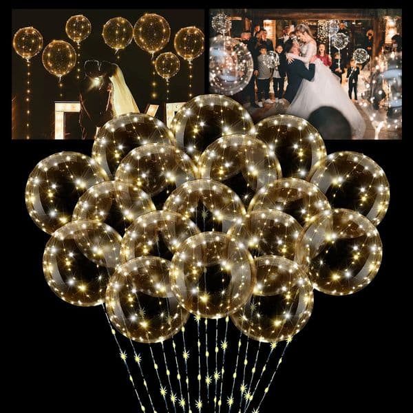 10pcs LED Bobo Balloon without battery for wedding proposal decoration birthday party outdoor courtyard lighting decoration 250906BJ