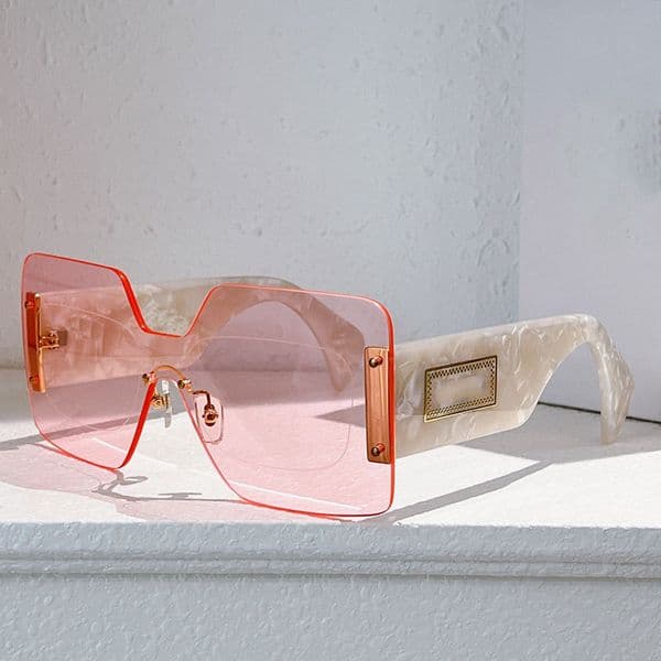Designer Womens Integrated Lens Fashion Sunglasses Fashion integrated face mask Classic Pink Lens Outdoor leisure beach shading 6804