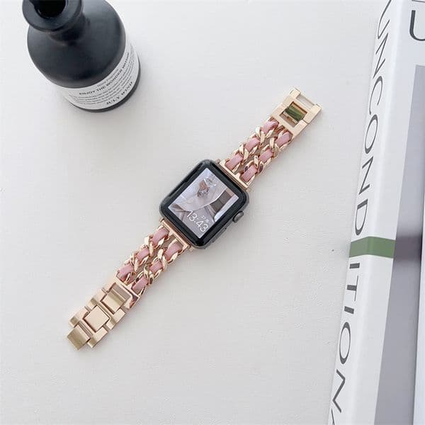 Cowboy Chain Metal Straps For Apple Watch Band Series 10 9 8 7 6 SE 5 4 3 Ultra 2 Women Jewelry Bracelet Chain IWatch 49mm 45mm 41mm 40mm 38mm 44mm Wrist Bracelet Watchbands