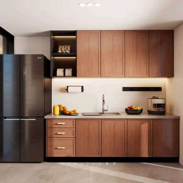 European-Grade Custom Modular Wooden Made-to-Measure Kitchen & Wine Cabinets Whole-House Wood Furniture