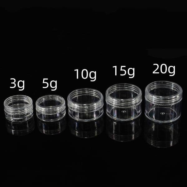 wholesale 3g 5g 10g 15g 20g Containers Jars Clear Plastic Box Bottle Cosmetic Wax Oils Storage Makeup Balm Face Cream Eyeshadow Nail Powder Lip Gloss Refillable