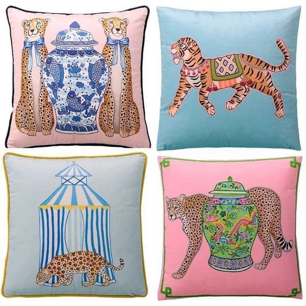 Luxurious Retro Leopard Pillows Procleain Print Cushion Case Velvet Decorative Pillow Cover For Sofa 45x45 50x50 60x60 Home Decoration Y251108