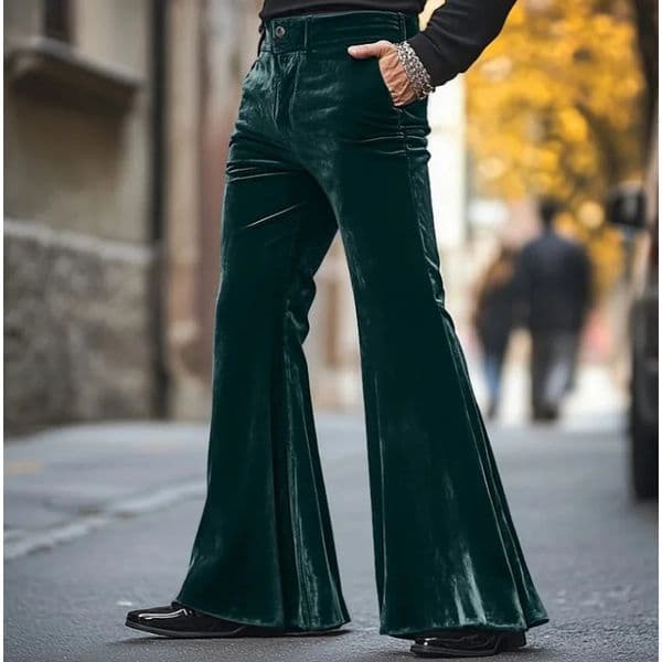 Mens Velvet Pants with Pockets Solid Color Comfortable Soft Daily Wear Fashionable Streetstyle Trousers 250909BJ