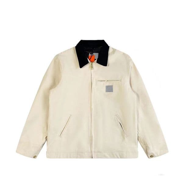 Designer jacket vintage high quality coats single item flip collar thickened plush denim canvas casual oversize coats windproof warm outdoor jacket