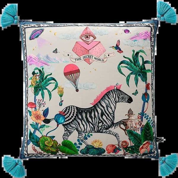 Luxurious Magic Horse Velvet Cushion Cover Square Decorated Pillowcase Shell With Tassel Vintage Animal Print Double Side for Bed Couch Y251109 Y260520