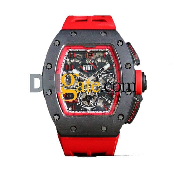 Watches designer Coloured RAAAAA Montres Luxury Men's Watch M50-03 SUPERCLONE watch lightweight transparent Designer hollow Chronograph Carbon fiber f522