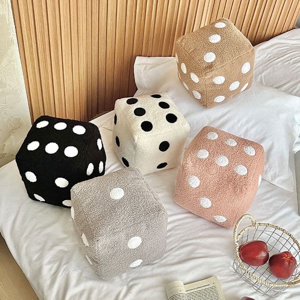 INS Creative Simple Home Decor Pillow Fun Simulation Dice Plush Toy Sofa Cushion Futon Mat